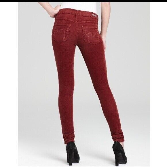 CITIZENS OF HUMANITY Avedon Low Rise Skinny Red Corduroy Jeans in Maroon - Picture 2 of 14